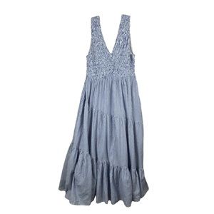 Free People | Dresses | Free People Juno Maxi Dress Ivory Blue Stripe New |  Poshmark
